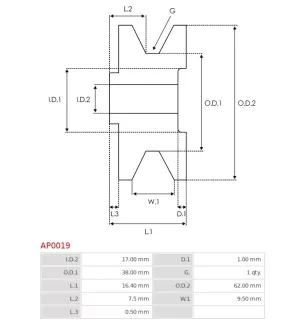Poulie d’alternateur BOSCH 1126600218 pour 1126600282, 1126600522, 1126600639, 6033GD5106, CARGO 138339, CQ CQ1040090