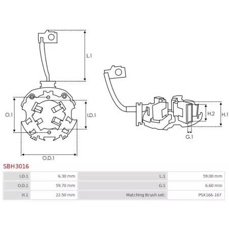 Porte-balais de démarreur pour VALEO 438177, 438219, 442223, 442240, 458213