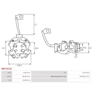 Porte-balais de démarreur pour VALEO 432623, 436062, 438079, 438211