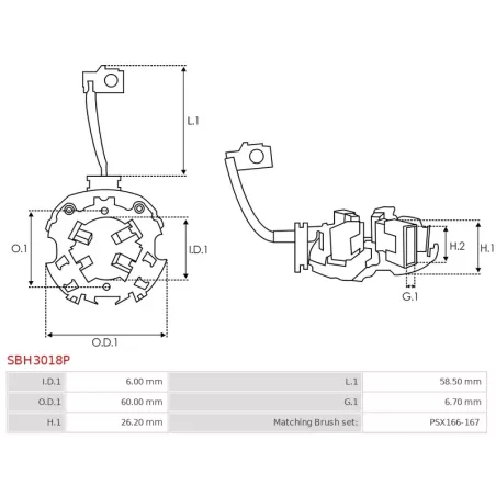 Porte-balais de démarreur pour VALEO 436062, 438079, 438211, 458375