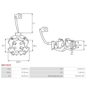 Porte-balais de démarreur pour VALEO TS24E30