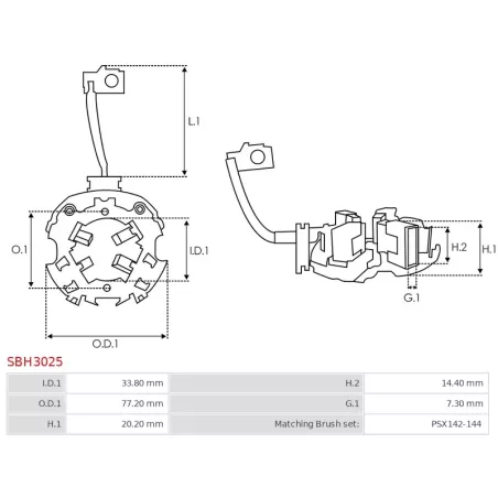 Porte-balais de démarreur pour VALEO TS24E30