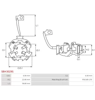 Porte-balais de démarreur pour VALEO 458375, D6G1, D6G3, D6G32, D6G321