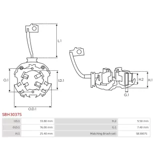 Porte-balais de démarreur pour VALEO ESW20E11, ESW20ER20