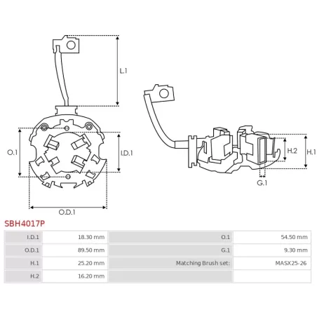 Porte-balais de démarreur pour MAGNETI MARELLI 63317105, 63417106, 63417107, 63417108