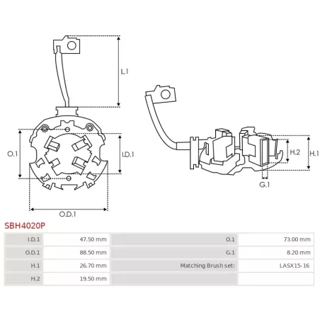 Porte-balais de démarreur pour MAGNETI MARELLI 940113080141