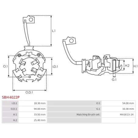 Porte-balais de démarreur pour MAGNETI MARELLI 63216825, 63216826, 63216827, 63216831