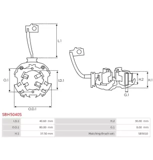 Porte-balais de démarreur pour MITSUBISHI M009T83071, M009T83671, M9T8