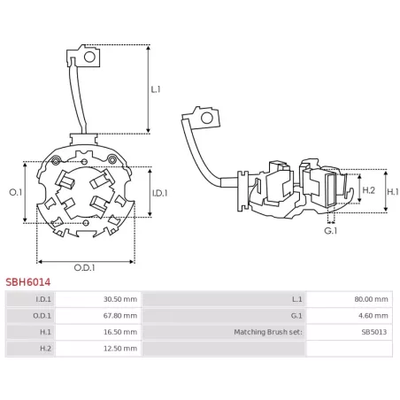 Porte-balais de démarreur pour HYUNDAI / KIA 3610037210