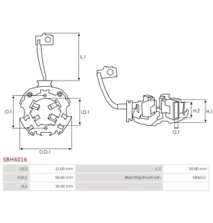 Porte-balais de démarreur pour DENSO 2280009901, 2280009902