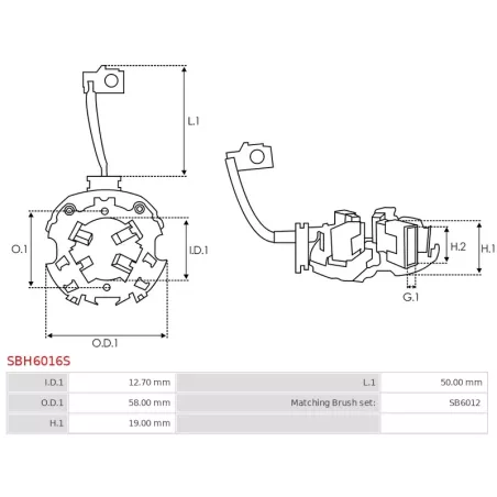 Porte-balais de démarreur pour DENSO 2280009902, 4280000150, 4280000151, 4280000152