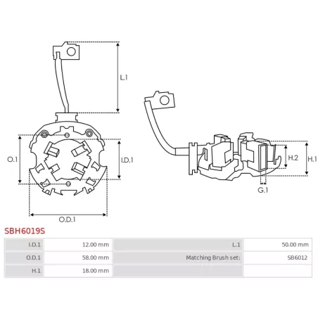 Porte-balais de démarreur pour DENSO 4280000151, 4280001080, 4280001261, 4280002290