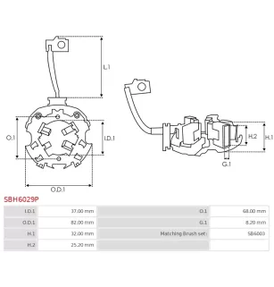 Porte-balais de démarreur pour DENSO 2280001780, 2280001850, 228000189