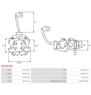 Porte-balais de démarreur pour DENSO 4280004600, 4280007980, 428000906