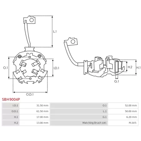 Porte-balais de démarreur pour FORD 1465010, 1469712, 1473072, 1477482