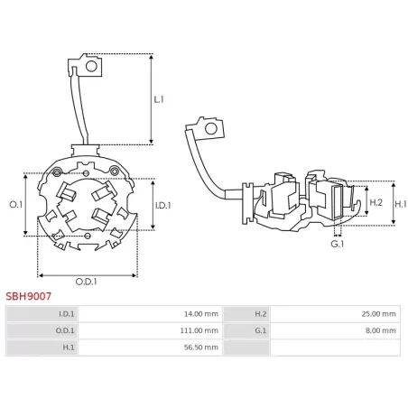 Porte-balais de démarreur pour ELMOT R10C, R10CW, R10KM, R10TA