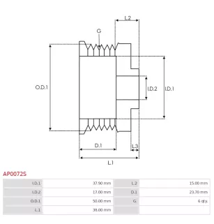 Poulie d’alternateur AS-PL UD45900AP pour BOSCH 0120469744