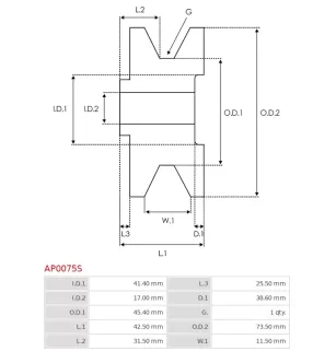 Poulie d’alternateur AS-PL UD46620AP