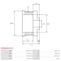 Poulie d’alternateur AS-PL UD801270(BOSCH)AP, BOSCH 1986AE0417, F00M991269, DAF 1739237, CASCO CCP10916AS, KRAUF APB1269