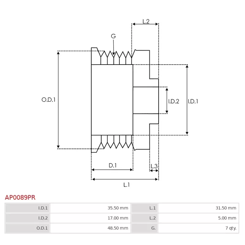 Poulie d’alternateur ELECTROLOG PUL1209 Poulie d’alternateur ELECTROLOG PUL1209