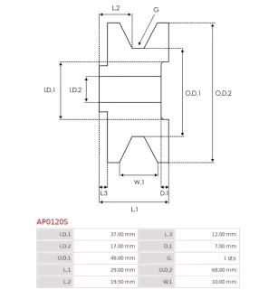 Poulie d’alternateur AS-PL UD45907AP pour AS-PL A0105