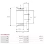 Poulie d’alternateur AS-PL UD03782(BOSCH)AP, BOSCH 1126601594, F00M061002, F032335868, CARGO 235793, 335868, IVECO 42533840