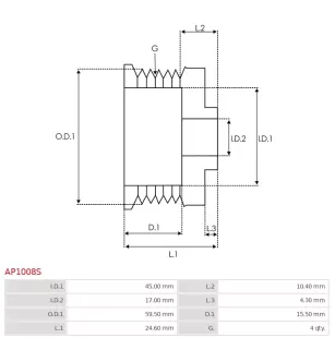 Poulie d’alternateur AS-PL UD45839AP