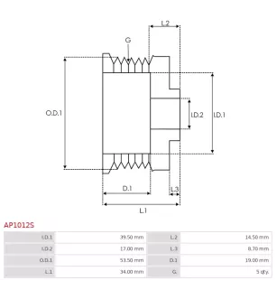 Poulie d’alternateur AS-PL UD46998AP pour UD50549AP, TOYOTA 27403-02010, KRAUF APB1598