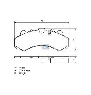 Kit de garnitures de disque de frein, W: 163.5 mm, S: 18.2 mm, H: 62.8 mm Pour Nissan NV400 - Opel Movano - Renault Master