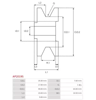 Poulie d’alternateur AS-PL UD21435AP