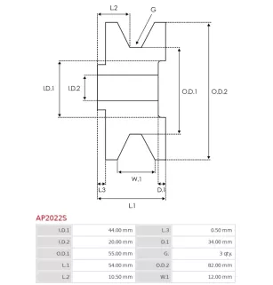 Poulie d’alternateur AS-PL UD48420AP, HITACHI L235G4500, L250G1500, ISUZU 8972493350, KRAUF APH9512