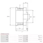 Poulie d’alternateur BOSCH F00M147906 pour F00M992723, CARGO 231584, 330206, 333025, IKA 3.5347.1, INA 5350105000, 535010510