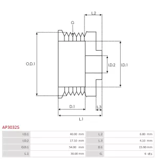Poulie d’alternateur AS-PL UD44923AP pour UD45300AP