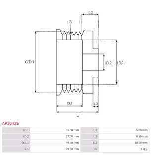 Poulie d’alternateur AS-PL UD46528AP