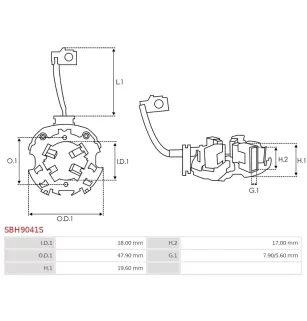 Porte-balais de démarreur pour UNITED TECHNOLOGIES SM05996, SM08142, S