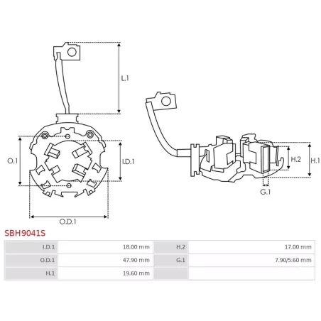 Porte-balais de démarreur pour UNITED TECHNOLOGIES SM05996, SM08142, SM09961, SM09963, SM10629