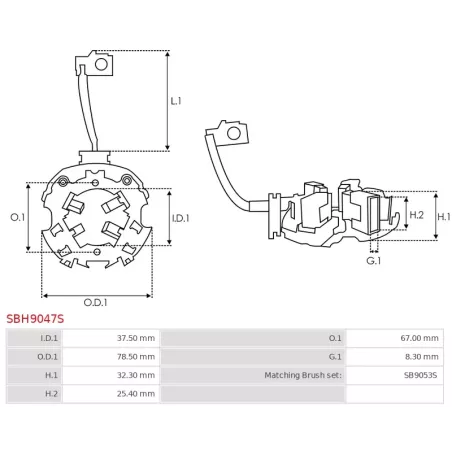 Porte-balais de démarreur pour PRESTOLITE M100R2003SE, M100R2005SE, M100R2008SE, M100R2009SE