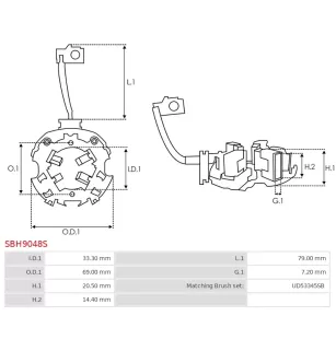 Porte-balais de démarreur pour LADA 57223708