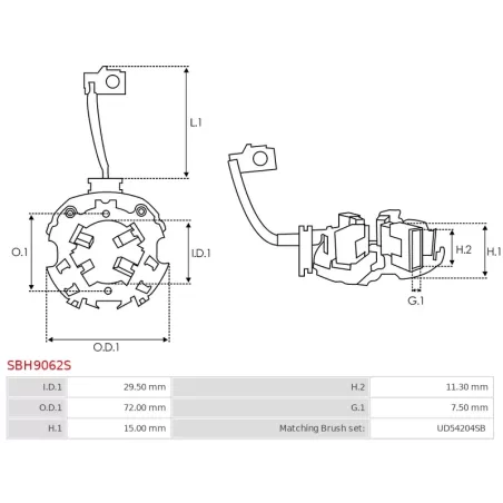 Porte-balais de démarreur pour BRIGGS STRATTON 691293