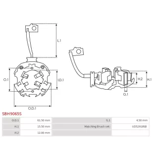 Porte-balais de démarreur pour HYUNDAI / KIA 3610003201