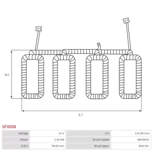 Porte-balais de démarreur pour BOSCH 0001218177, 0001218178, 900033140