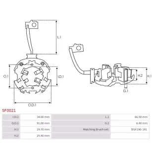 Porte-balais de démarreur pour BOSCH 0001241004, 0001241005, 0001241006, 0001241007