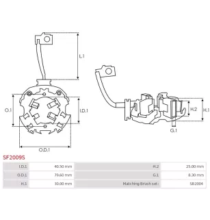 Porte-balais de démarreur pour HITACHI S13160