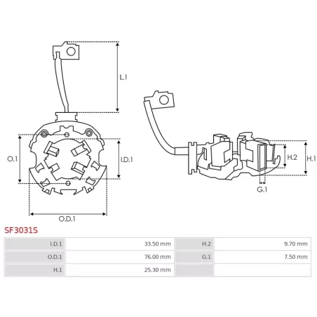 Porte-balais de démarreur pour VALEO ESW20E18, ESW20ER25