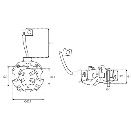 Porte-balais de démarreur pour ISKRA / LETRIKA 11132137, 11132138, 11132231, 11132365