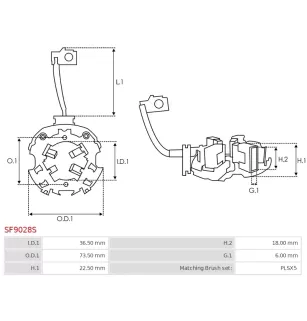 Porte-balais de démarreur pour MAGNETON 9141371, 9141390, 9141391, 914