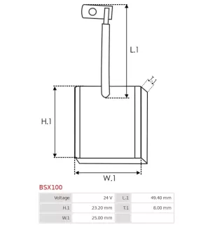 Charbon/balais de démarreur pour BOSCH 0001360040, 0001360041, 0001360