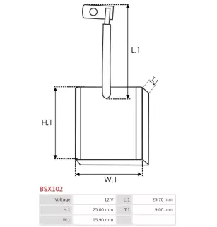 Charbon/balais de démarreur pour BOSCH 0001362018, 0001362019, 0001362