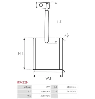 Charbon/balais de démarreur pour BOSCH 0001413013, 0001413014, 0001413