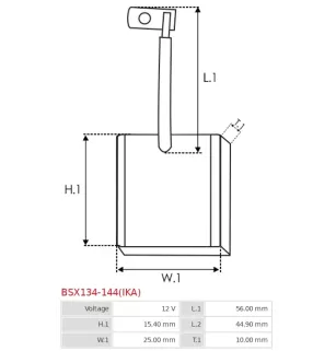 Charbon/balais de démarreur pour BOSCH 0001367037, 0001367039, 0001367